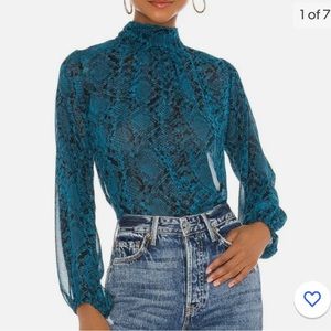 MISA Los Angeles Lulu Top in Snake NWT